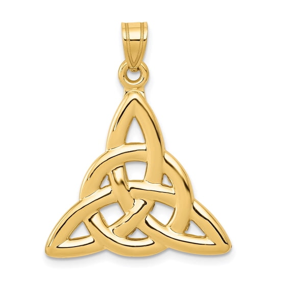 14k Yellow Gold Celtic Triquetra Knot Pendant Necklace for Women and Unisex, Spiritual Unity Symbol, Interwoven Trinity Design, Eternity Jewelry, Celtic Heritage Charm