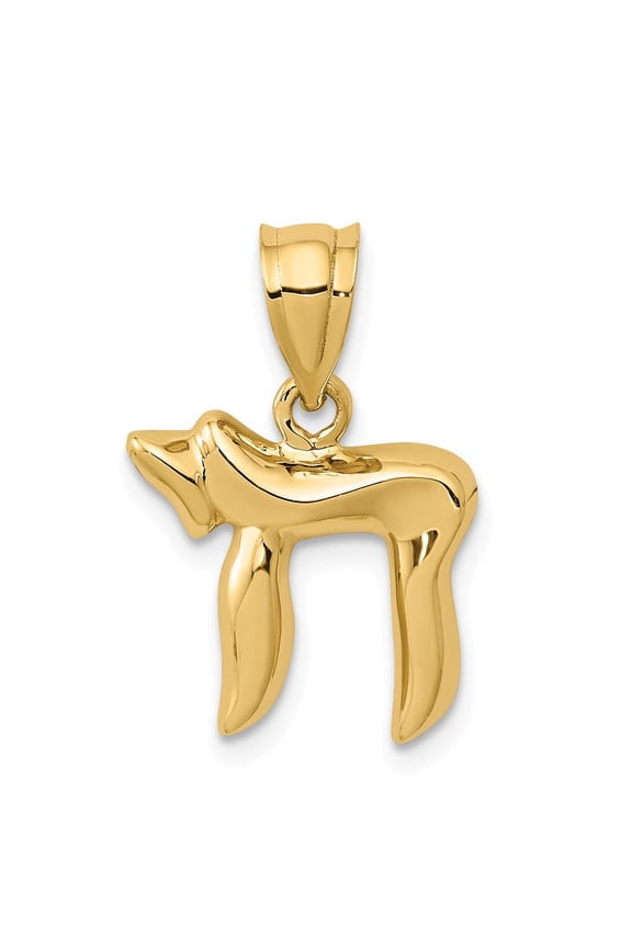 14k Yellow Gold Chai Charm