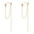 thumbnail image 1 of 14k Yellow Gold Chain Hanging Earrings , (68mm X 3mm), 1 of 2