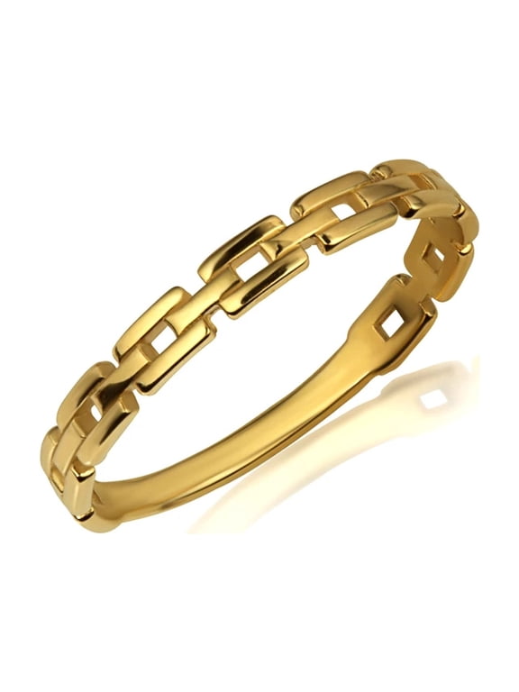 14k Yellow Gold Chain Link Protection Band Ring (Size 6)