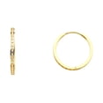 thumbnail image 1 of 14k Yellow Gold Channel Round Cubic Zirconia Huggies Earrings (18mm), 1 of 2