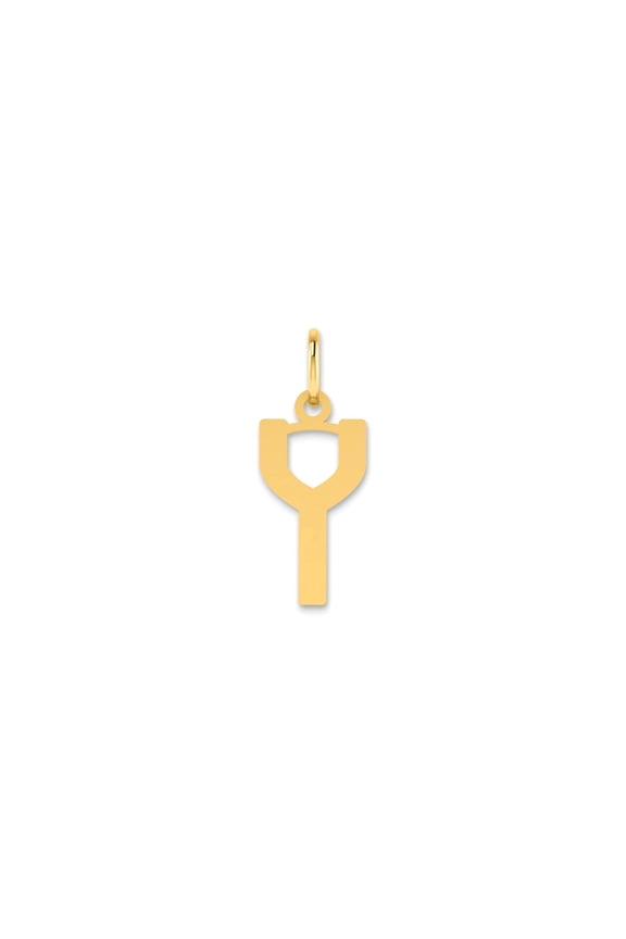 14k Yellow Gold Chi Rho Pendant Necklace for Men and Women, Christian Symbol Religious Medallion, Geometric Faith Emblem Jewelry, Spiritual Catholic Gold Charm