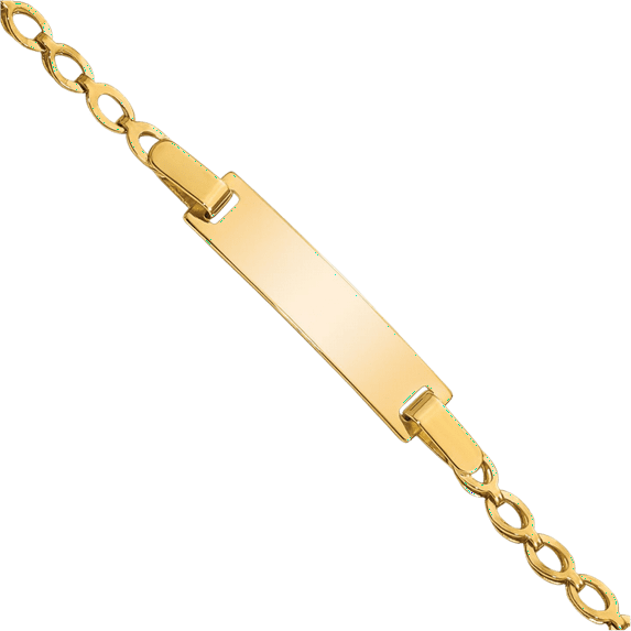 14K Solid Yellow Gold Name Bar Identification ID Bracelet