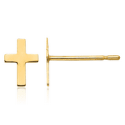 ICE CARATS 14K Solid Yellow Gold Holy Cross Drop Dangle Christian Religious Stud Earrings