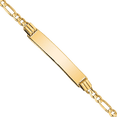 thumbnail image 1 of 14K Solid Yellow Gold Figaro Link Name Bar Identification ID Bracelet, 1 of 3