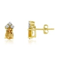 thumbnail image 1 of 14k Yellow Gold Citrine Pear Earrings with Diamonds, 1 of 2