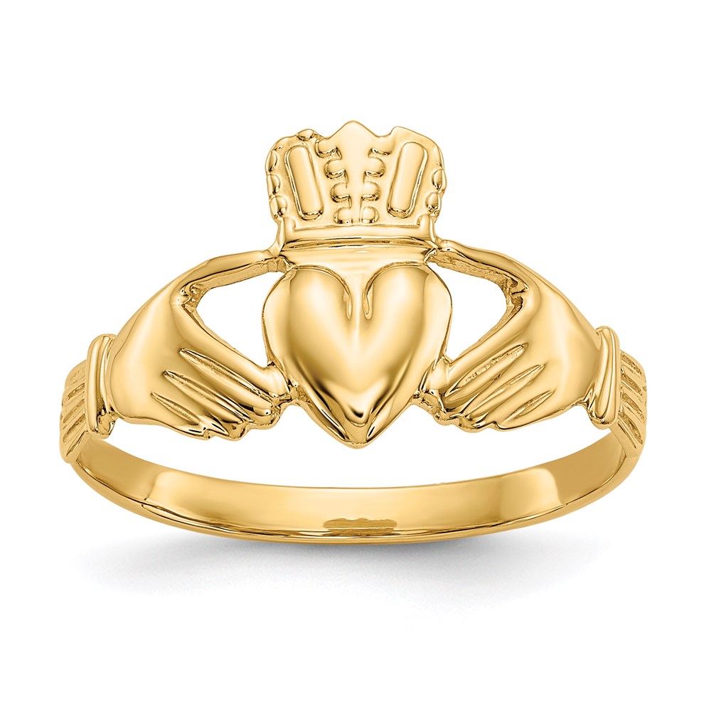 14k Yellow Gold Claddagh Ring Fine Jewelry Gifts For Her, Size 6 — free download