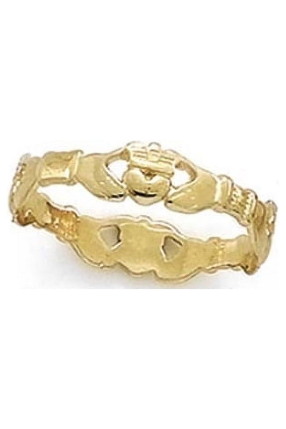 14k Yellow Gold Claddagh Thumb Ring - 1.3 Grams - Size 7.0