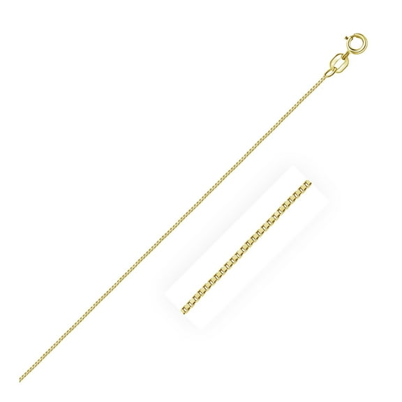14k Yellow Gold Classic Box Chain 0.6mm 13 in