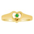 thumbnail image 1 of 14k Yellow Gold, Classic Heart Ring Created Color CZ Synthetic May Birthstone, 1 of 3