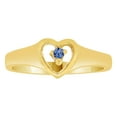 thumbnail image 1 of 14k Yellow Gold, Classic Heart Ring Created Color CZ Synthetic Sep Birthstone, 1 of 3