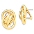 thumbnail image 1 of 14k Yellow Gold Classic Love Knot Omega Back Large Earrings, 1 of 2