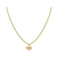 thumbnail image 1 of 14k Yellow Gold Clear Cubic Zirconia '15' Heart-shaped Quincinera Pendant with 1.2mm Rolo Chain, 1 of 4