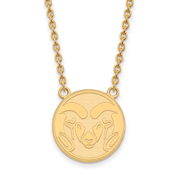 14k Yellow Gold Colorado State Large Pendant Necklace