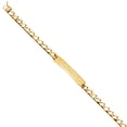thumbnail image 1 of 14k Yellow Gold Comfort Curb Link Framed ID Bracelet Identification Bracelet for Women - 13.4 Grams, 1 of 2