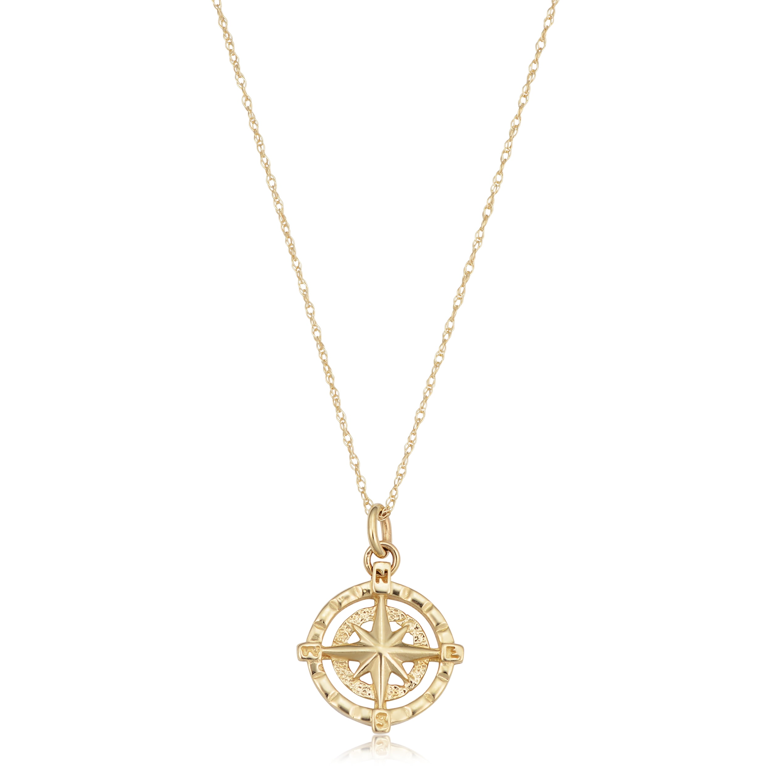 Diamond Compass Men's Pendant Necklace 14k Yellow Gold 0.25ct - AZ11794