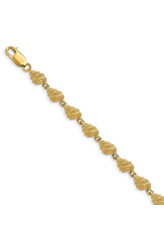 14k Yellow Gold Conch Shell Bracelet