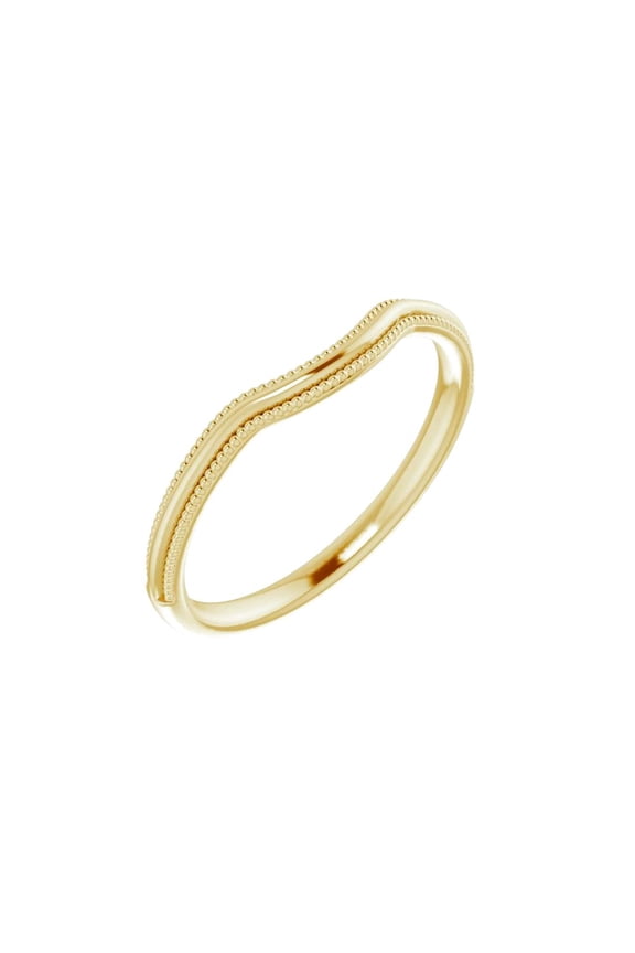 14k Yellow Gold Contour Band Ring Size 7 Ring for Women and Men - 2.1 Grams