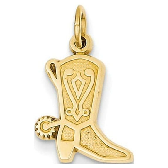 14k Yellow Gold Cowboy Boot Charm