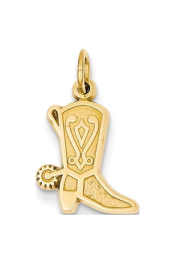 14k Yellow Gold Cowboy Boot Charm