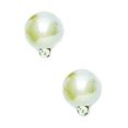 thumbnail image 1 of 14k Yellow Gold Creamrose 8mm Round Crystal Pearl and Cubic Zirconia Earrings, 1 of 2