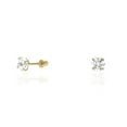 thumbnail image 1 of 14k Yellow Gold Created Diamond Stud Screw Back Earrings 0.10Ct-4Ct, 1 of 20