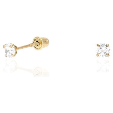 4 Ct Total Round 18K Yellow Gold Created Diamond Screw Back Earrings VVS1 D Color
