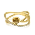 thumbnail image 1 of 14k Yellow Gold Criss Cross Citrine and Diamond Ring, 1 of 1