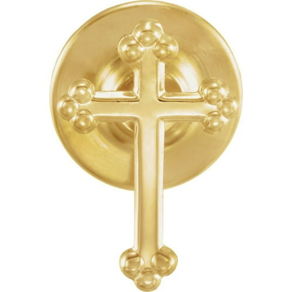 14k Yellow Gold Cross Lapel Pin 14x9mm - .5 Grams