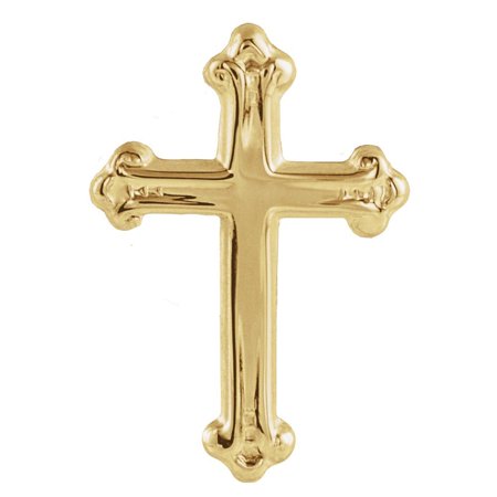 14k Yellow Gold Cross Lapel Pin 15x10.5mm  - .6 Grams