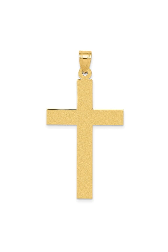14k Yellow Gold Cross Pendant for Men and Women, Polished Christian Jewelry Symbolizing Faith, Unisex Religious Necklace for Baptism, Confirmation, Catholic or Daily Wear