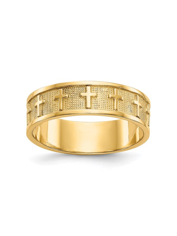 14k Yellow Gold Cross Pendant Necklace for Men and Women with Symmetrical Design Religious Jewelry Polished Finish Classic Christian Faith Accessory Statement Piece