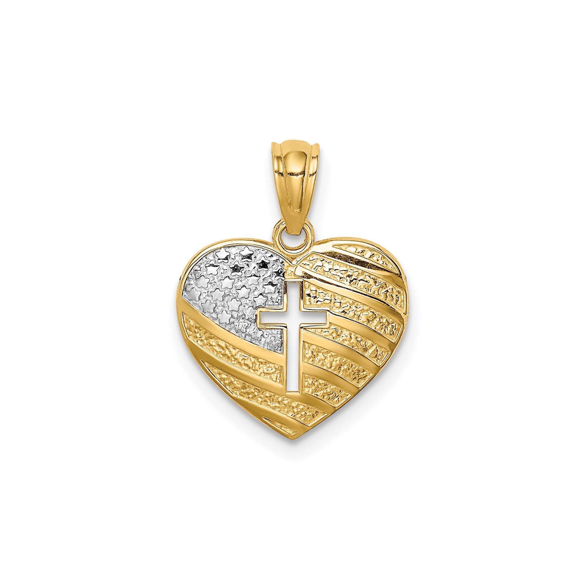 14k Yellow Gold Cross Pendant Necklace for Men and Women  display picture 1
