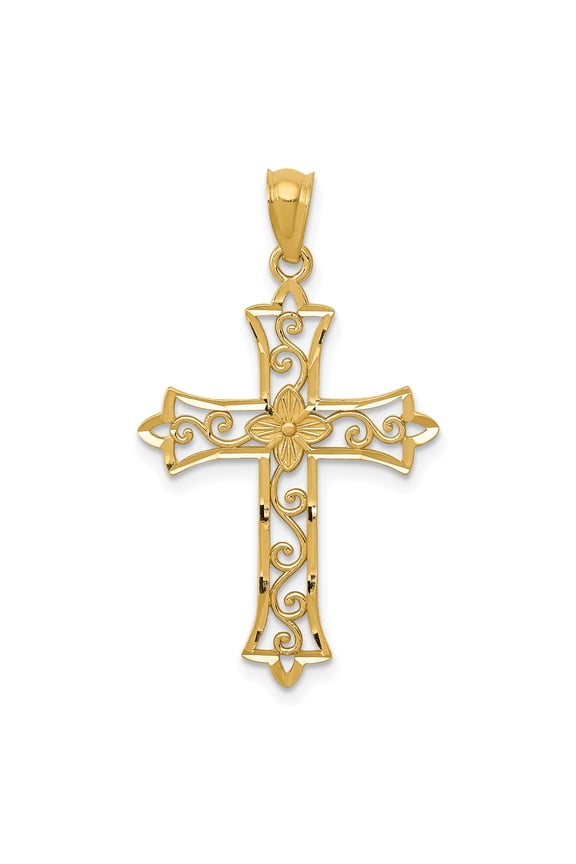 14k Yellow Gold Cross Pendant