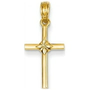 ICE CARATS 14k Yellow Gold Cross Religious Charm Necklace Pendant Latin Fine Jewelry For Women Gifts For Her