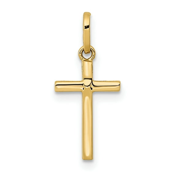 14k Yellow Gold Cross Religious Pendant Charm Necklace Latin Fine Jewelry For Women Gifts For Her