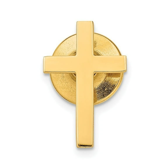 14k Yellow Gold Cross Tie Tac - .6 Grams - Measures 24.1x18.9mm