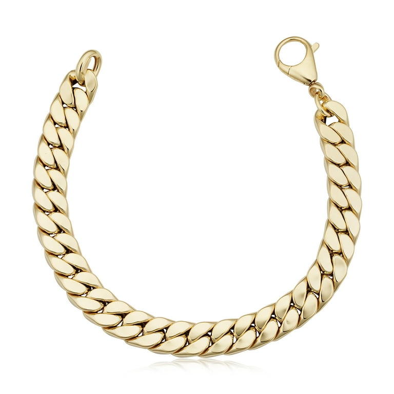 Cuban Link Macys Womens Jewelry Bracelet Au Naturale 14k Yellow