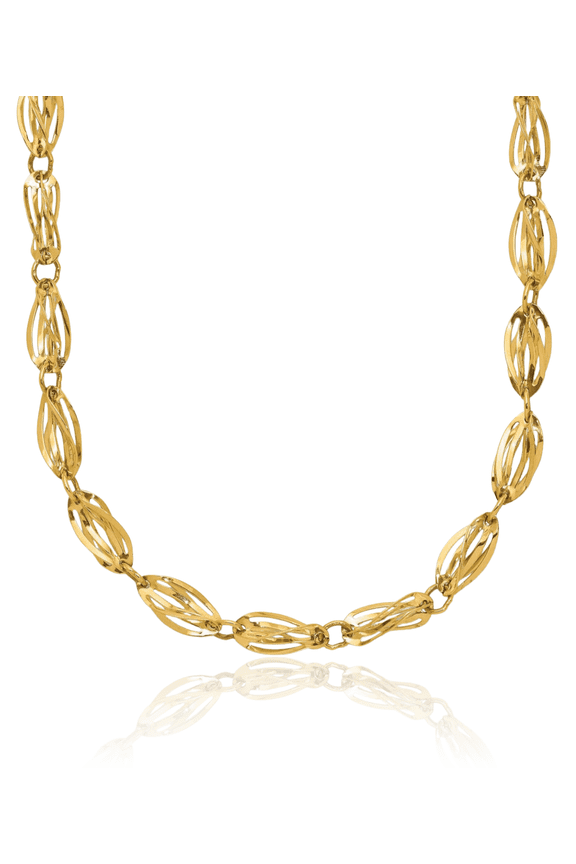 14K Solid Yellow Gold Link Chain Necklace