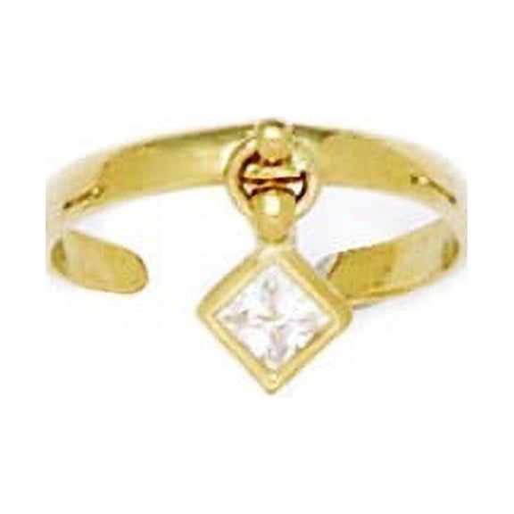 14k Yellow Gold Cubic Zirconia Adjustable Kite Drop Body Jewelry Toe Ring