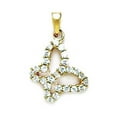 thumbnail image 1 of 14k Yellow Gold Cubic Zirconia Butterfly Pendant - Measures 21x14mm, 1 of 2