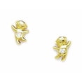 thumbnail image 1 of 14k Yellow Gold Cubic Zirconia Dancing Teddy Bear Screw-Back Earrings - Measures 8x6mm, 1 of 2