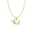thumbnail image 1 of 14k Yellow Gold Cubic Zirconia Heart and Arrow Pendant with 0.8-mm Yellow Gold Square Wheat Chain, 1 of 3