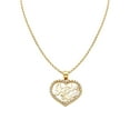 thumbnail image 1 of 14k Yellow Gold Cubic Zirconia 'I Love You' Heart Pendant with 1.2mm Rolo Chain, 1 of 4