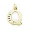 thumbnail image 1 of 14k Yellow Gold Cubic Zirconia Small Initial Q Pendant - Measures 14x9mm, 1 of 2