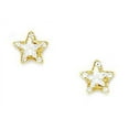 thumbnail image 1 of 14k Yellow Gold Cubic Zirconia Small Star Screw-Back Earrings - Measures 7x7mm, 1 of 2
