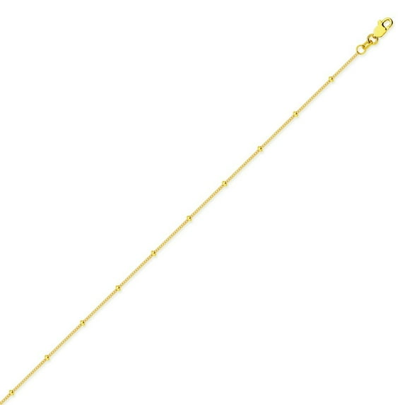 14k Yellow Gold Curb Chain Necklace Saturn Chain Lobster Claw Closure - 2.3 Grams - 16 Inch