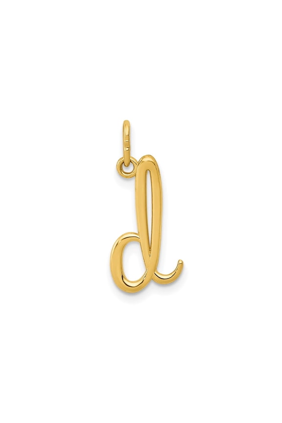 14k Yellow Gold Cursive Initial L Pendant for Women, Elegant Script Alphabet Charm, Monogram Necklace, Personalized Identity Jewelry for Everyday Wear