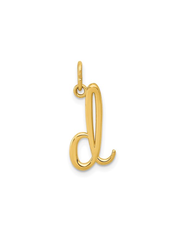 14k Yellow Gold Cursive Initial L Pendant for Women, Elegant Script Alphabet Charm, Monogram Necklace, Personalized Identity Jewelry for Everyday Wear
