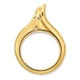 thumbnail image 1 of 14k Yellow Gold Curved Teardrop Prong Setting Coin Bezel Pendant Mounting - Fits 21.6mm, 1 of 4